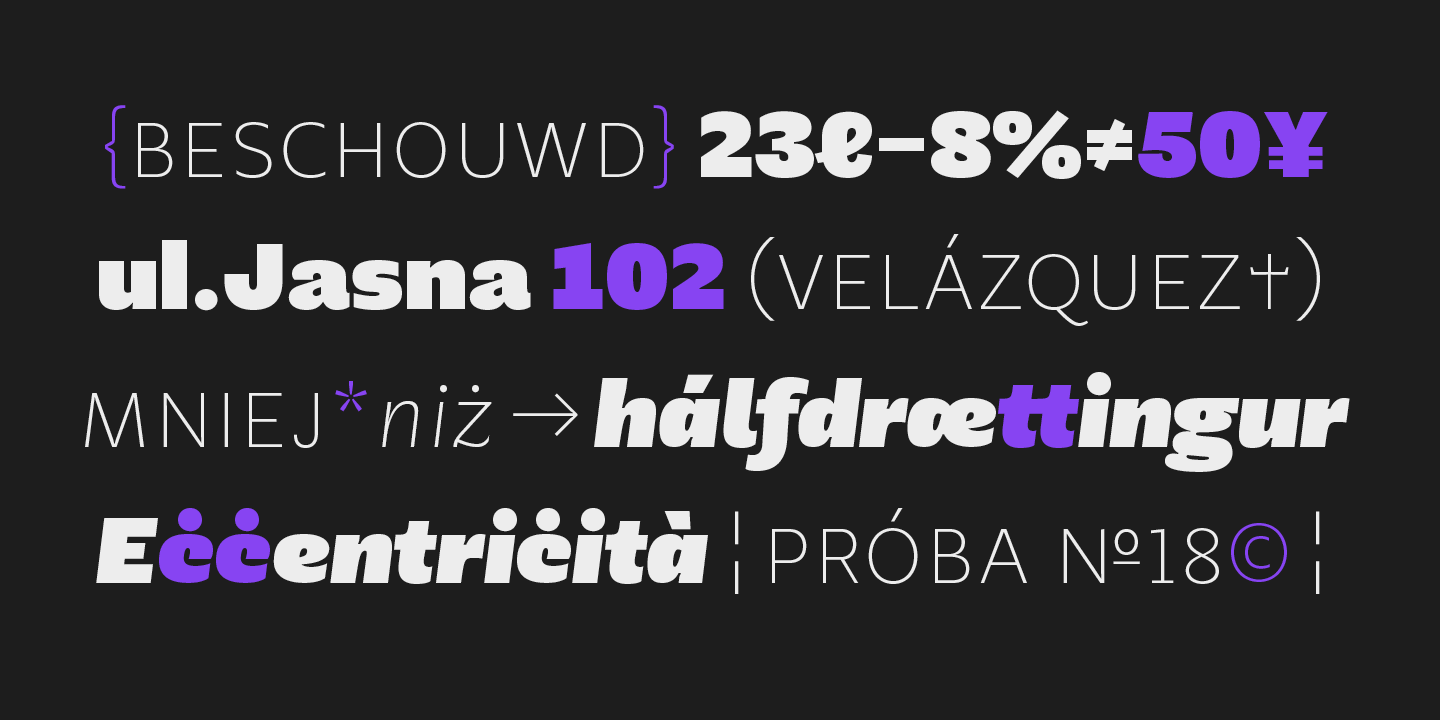 Beispiel einer Geller Sans Nr Ultra Black Italic-Schriftart